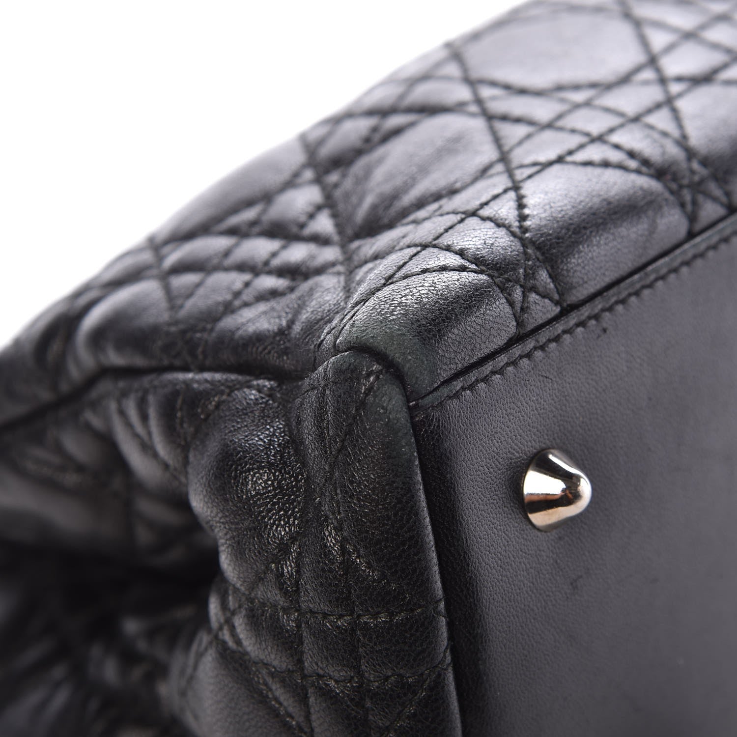 Christian Dior Lambskin Cannage Lady Dior Shoulder Bag Black 11 of 12