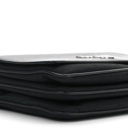 Prada Saffiano Tessuto Nylon Chain Shoulder Bag Black 8 of 9