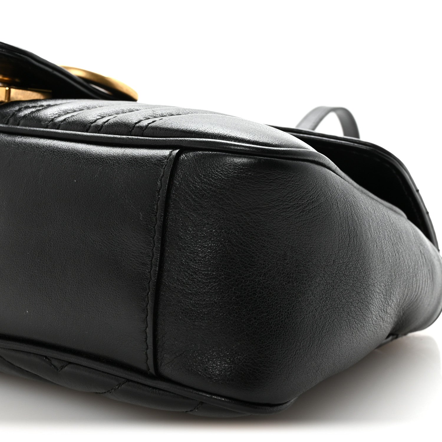 Gucci Calfskin Matelasse Small GG Marmont Shoulder Bag Black 10 of 10
