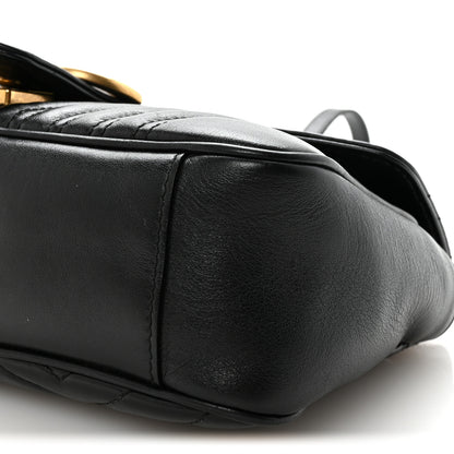 Gucci Calfskin Matelasse Small GG Marmont Shoulder Bag Black 10 of 10