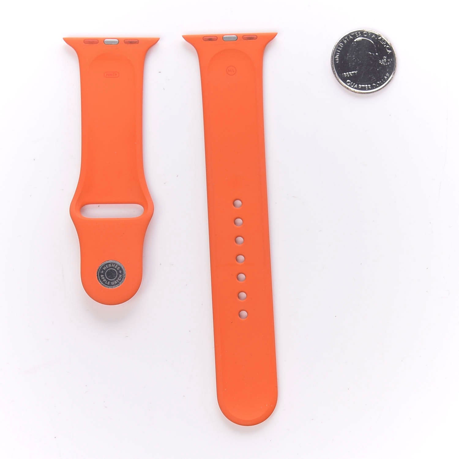 Hermes Silicone 42mm Apple Sports Watch Single Tour Band Orange 2 of 6