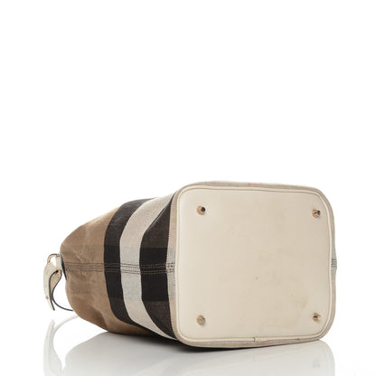 Burberry Canvas Mega Check Medium Susanna Hobo White 4 of 9