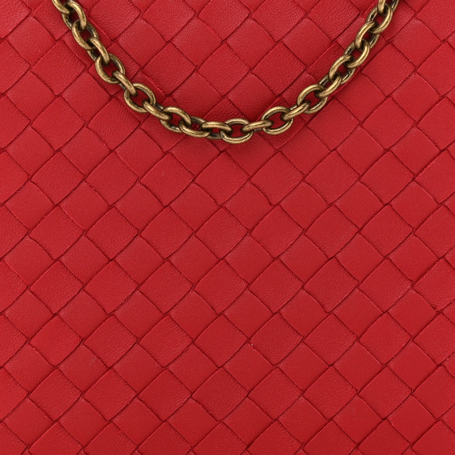 Nappa Intrecciato Chain Wallet China Red
