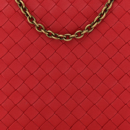 Bottega Veneta Nappa Intrecciato Chain Wallet China Red 8 of 11