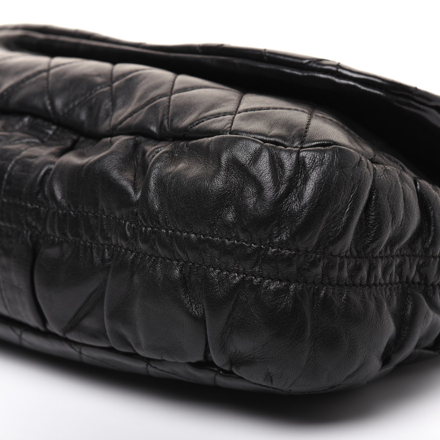 Lambskin Quilted Small Sharpei Flap Black