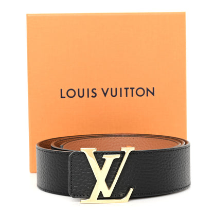 Louis Vuitton Taurillon Calfskin 30mm LV Initiales Reversible Belt 100 40 Black 5 of 5