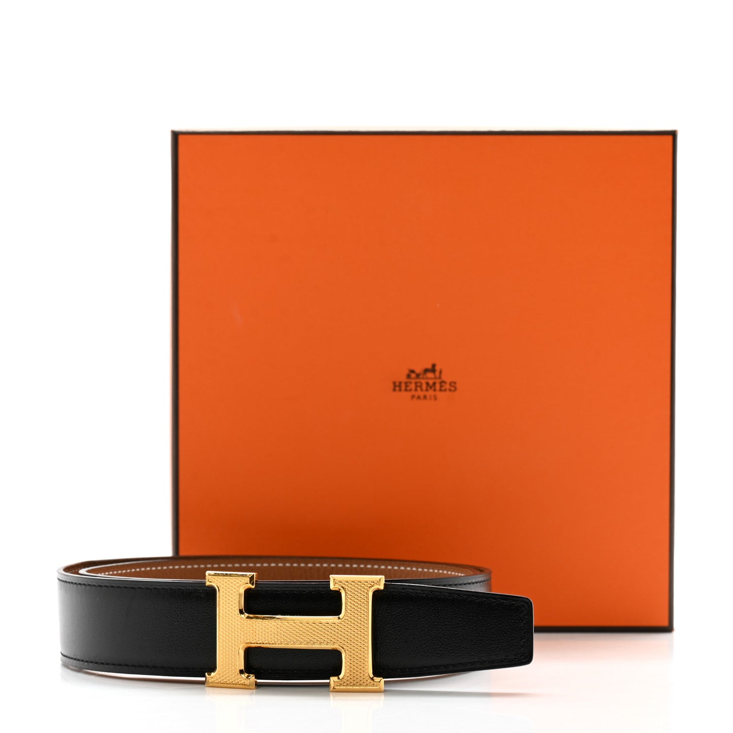 Box Togo 32mm Guilloche H Belt 80 32 Black Gold