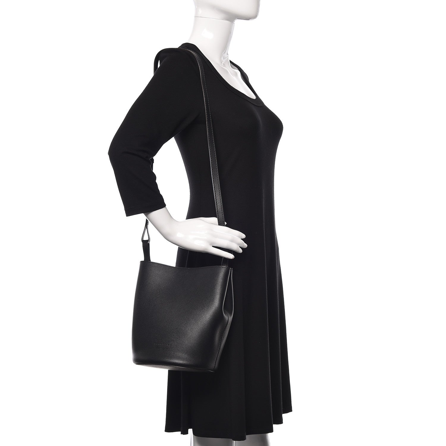 Burberry London Grainy Calfskin Small Lorne Bucket Crossbody Black 2 of 10