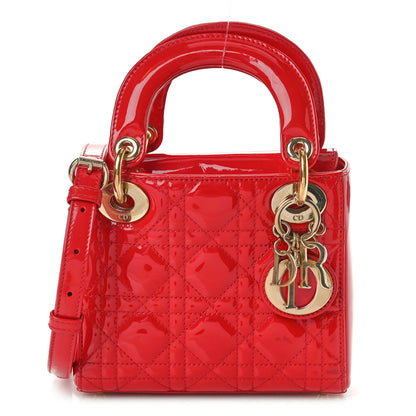 Christian Dior Patent Cannage Mini Lady Dior Red 1 of 10