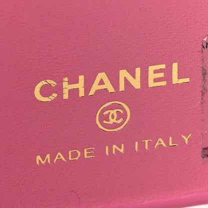 Chanel Lambskin Quilted Pearl Crush iPhone XII Pro Holder With Chain Pink 5 of 12