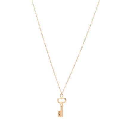 Tiffany 18K Yellow Gold Mini Key Pendant Necklace 1 of 5