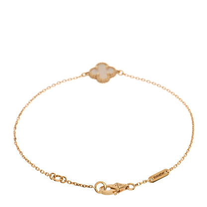 Van Cleef & Arpels 18K Yellow Gold Mother of Pearl Sweet Alhambra Bracelet 2 of 5