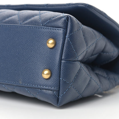 Chanel Caviar Quilted Mini Coco Handle Flap Navy Blue 9 of 12