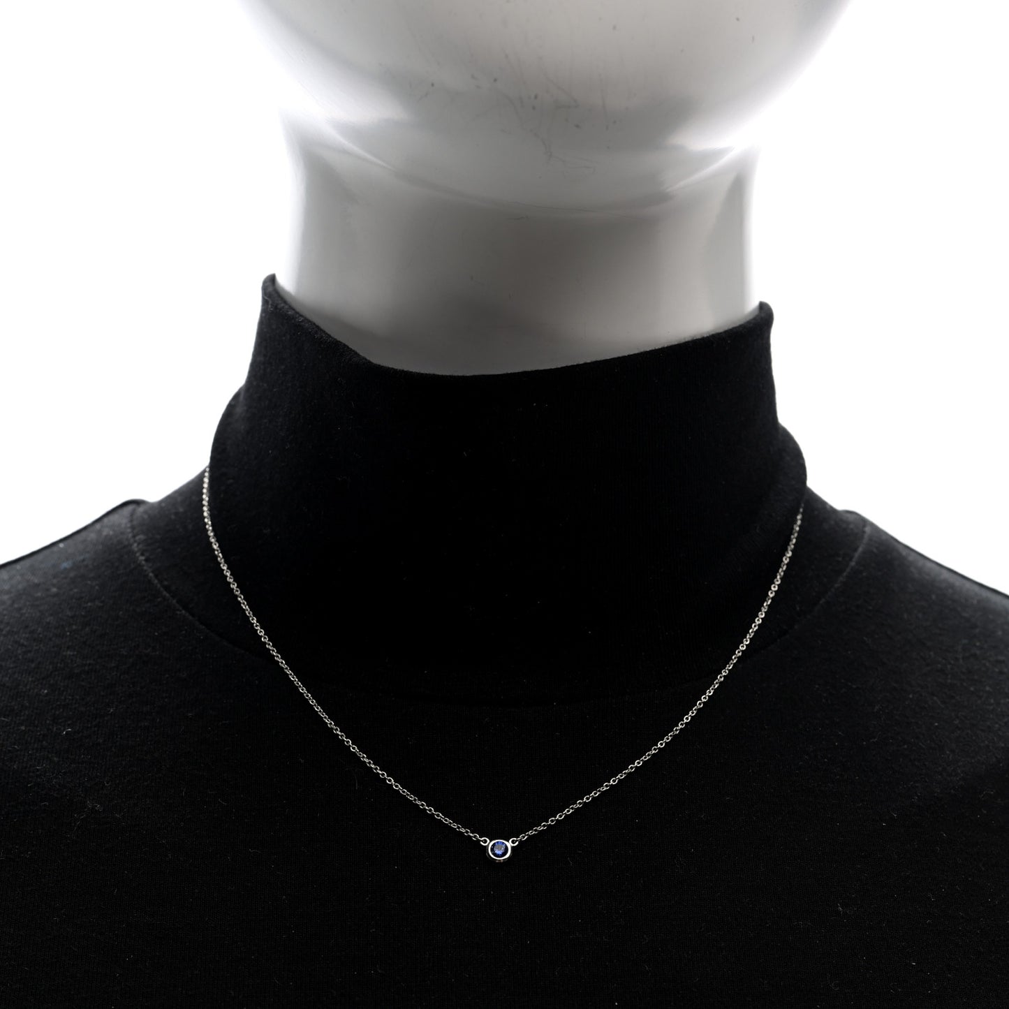 Platinum Blue Sapphire .11ct Elsa Peretti Color by the Yard Necklace