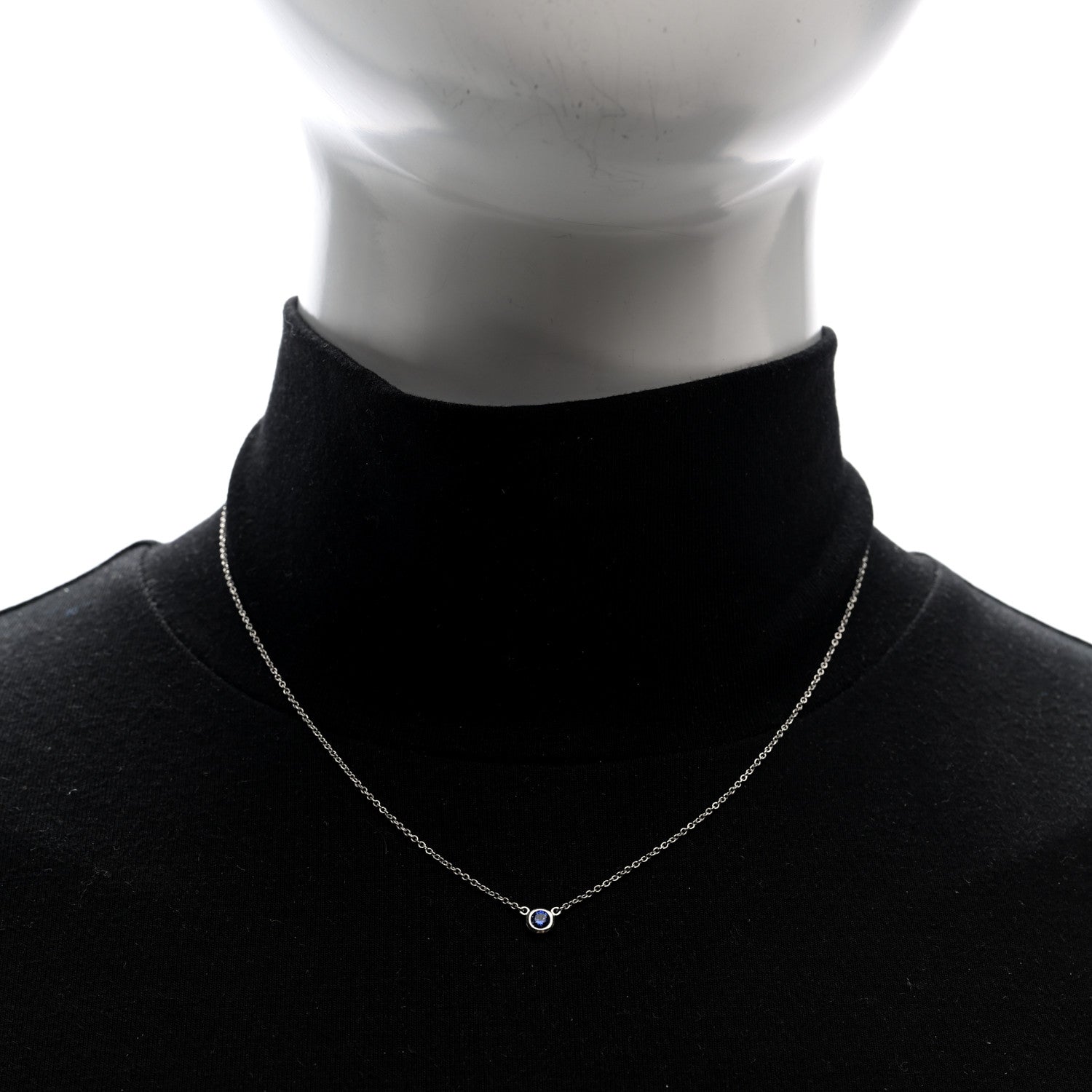 Tiffany Platinum Blue Sapphire .11ct Elsa Peretti Color by the Yard Necklace 2 of 5