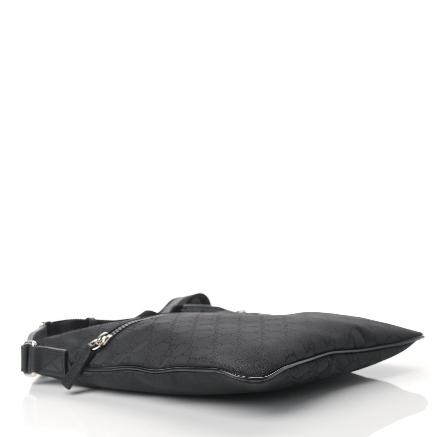 Gucci Nylon Monogram Medium Flat Messenger Bag Black 4 of 9