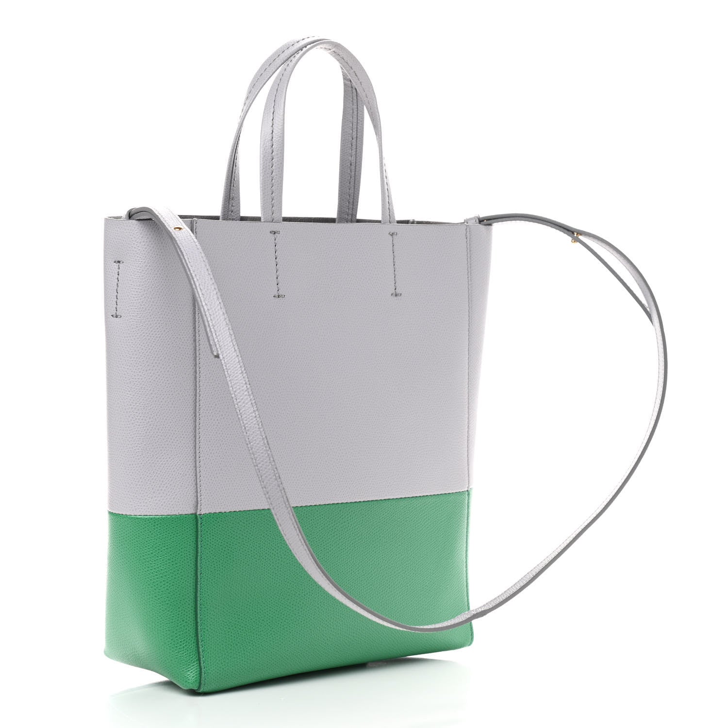 Celine Grained Calfskin Small Vertical Bi-Cabas Mineral Mint 3 of 10
