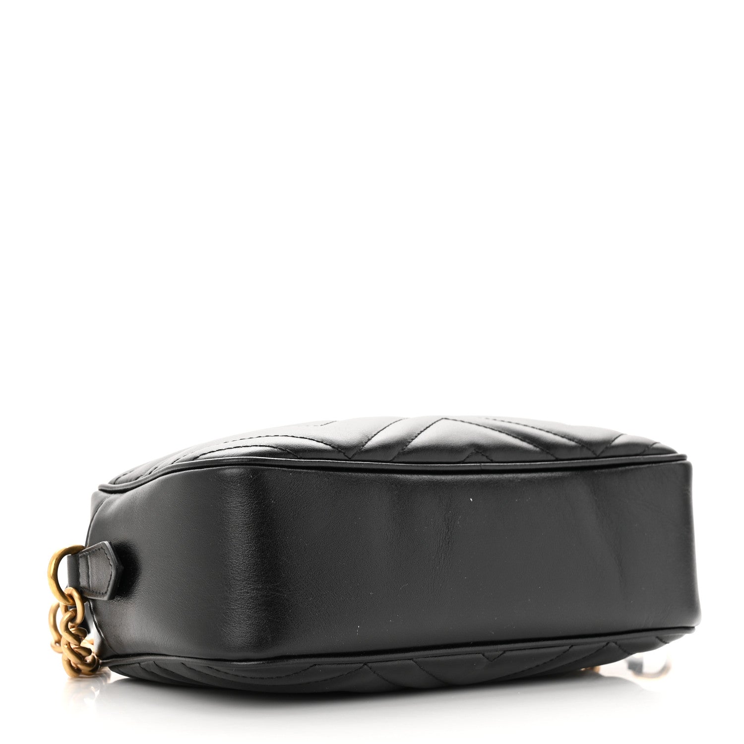 Gucci Calfskin Matelasse Small GG Marmont Chain Shoulder Bag Black 4 of 12