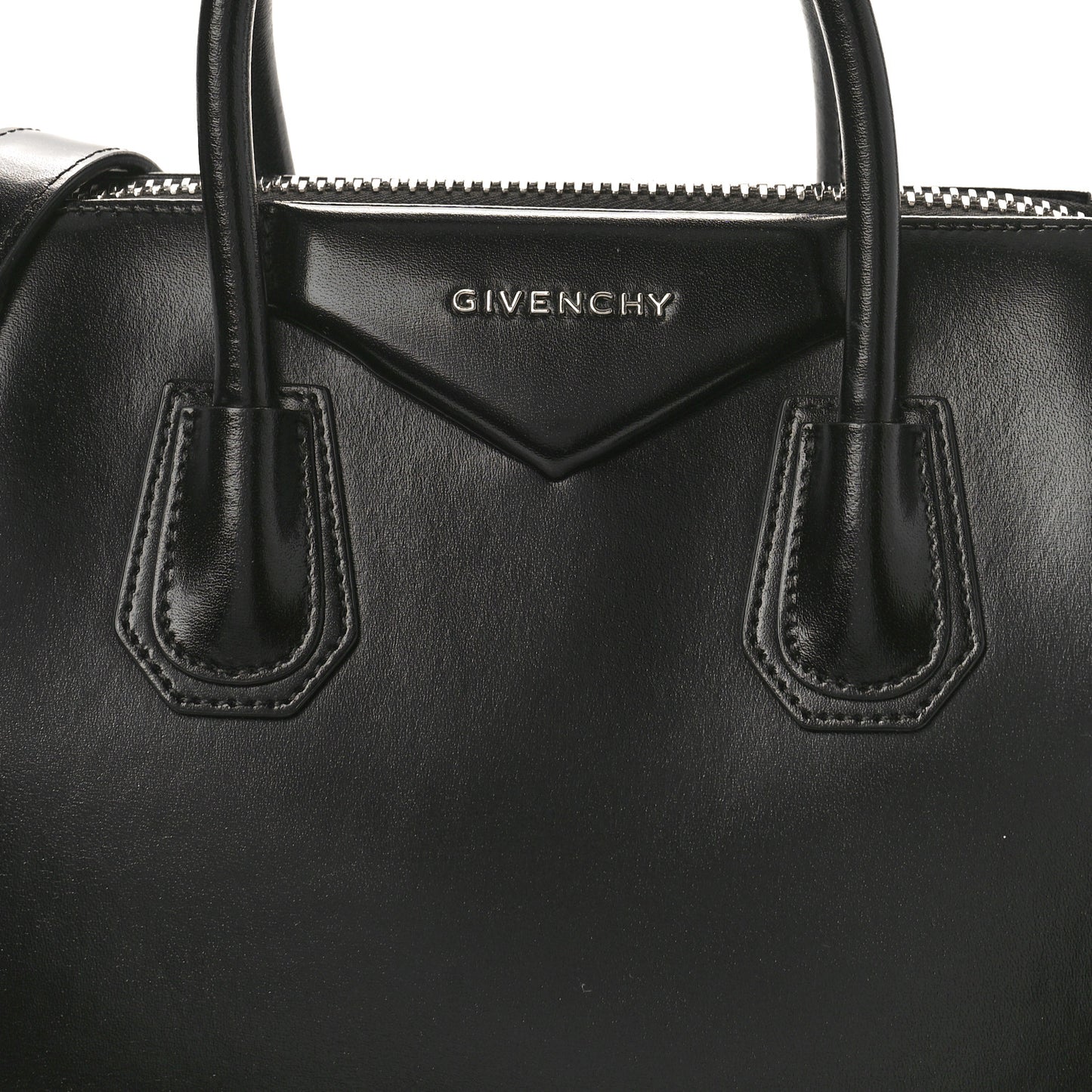 Shiny Lord Calfskin Small Antigona Black