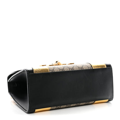 Gucci GG Supreme Monogram Small Osiride Top Handle Bag Black Gold 8 of 14