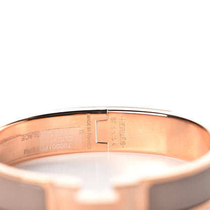 Hermes Enamel Clic Clac H Narrow Bracelet PM Marron Glace 4 of 5