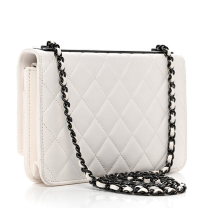 Chanel Lambskin Quilted Mini Trendy CC Wallet On Chain WOC White 3 of 11
