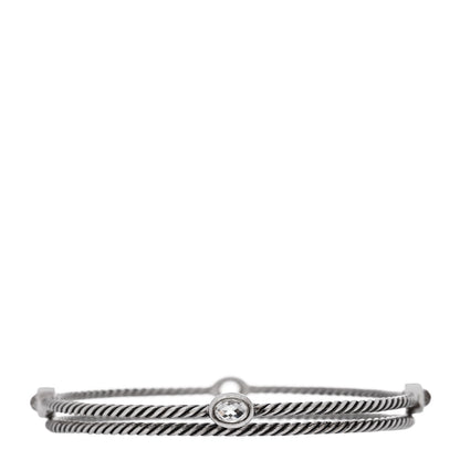 David Yurman DAVID YURMAN Sterling Silver Crystal Color Classics Cable Bangle Bracelet Set of 2 2 of 4