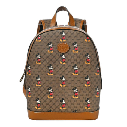Gucci X DISNEY Mini Vintage GG Supreme Monogram Mickey Mouse Small Dome Backpack Beige Vintage Sun Oil 1 of 11