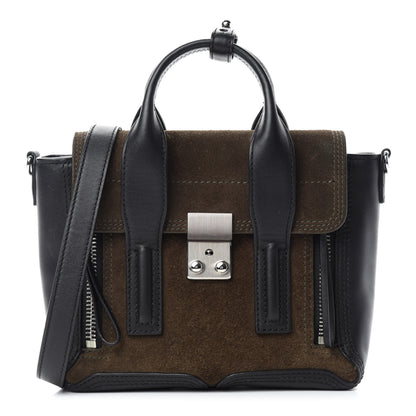 3.1 Phillip Lim Suede Calfskin Mini Pashli Satchel Dark Moss 1 of 10