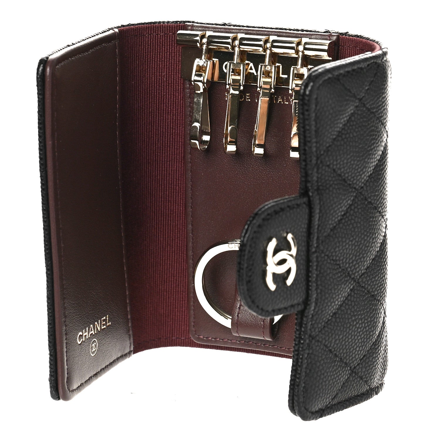Chanel Caviar Quilted Classic 4 Key Holder Wallet Black 5 of 9