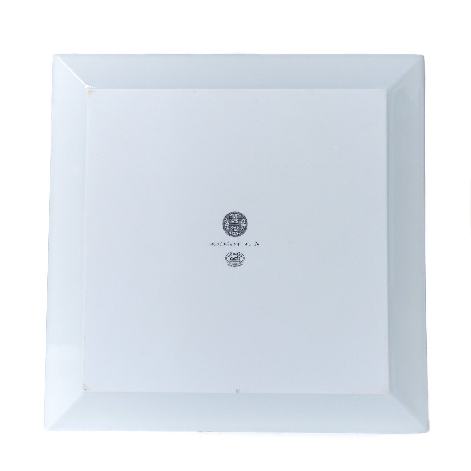 Hermes Porcelain Mosaique au 24 Platine Square Plate 2 of 3