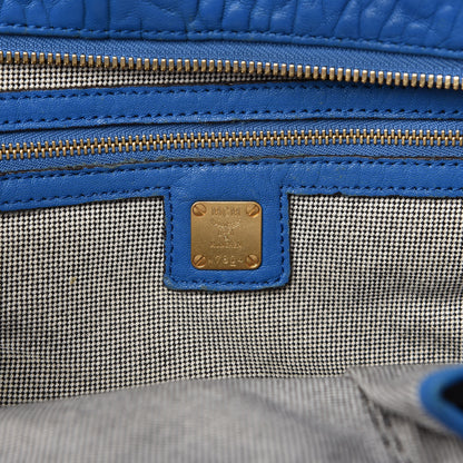 MCM Lambskin Studded Shoulder Bag Blue 8 of 14