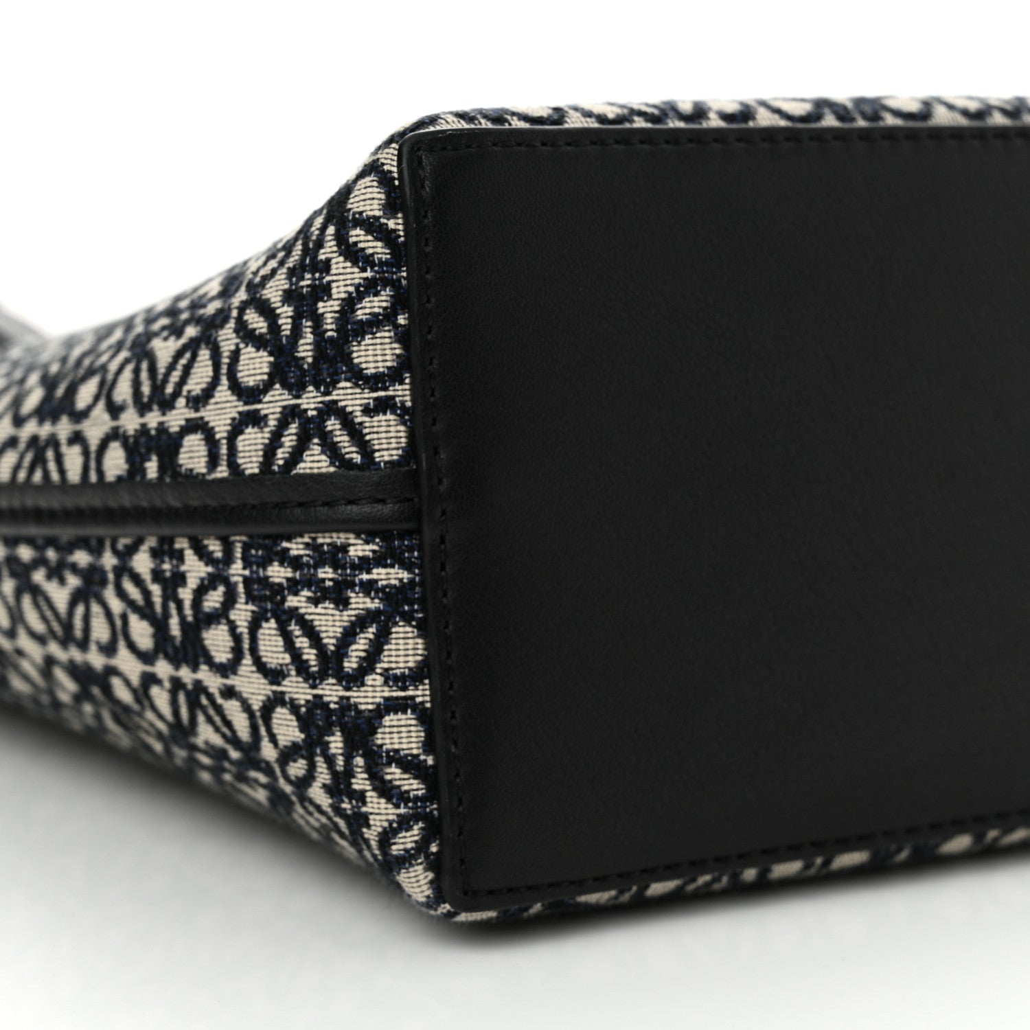 Loewe Jacquard Anagram Calfskin Small Square Tote Navy Black 8 of 10