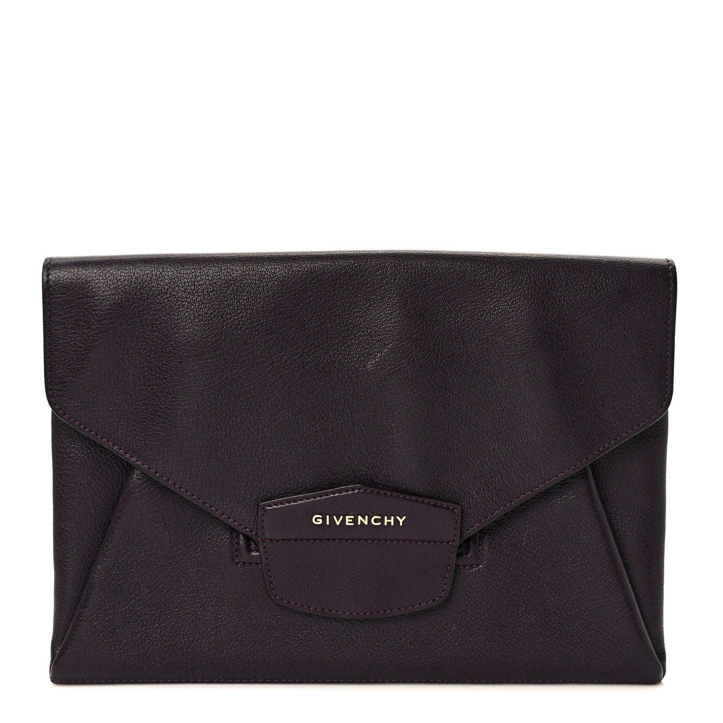 Sugar Goatskin Medium Antigona Envelope Clutch Burgundy