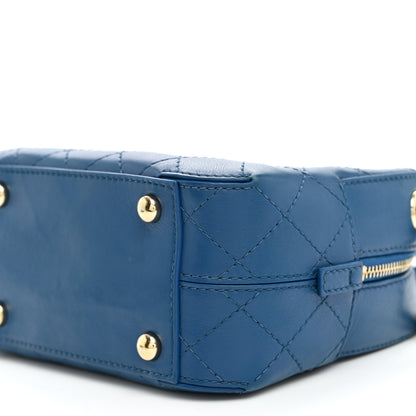 Chanel Calfskin Stitched Enamel CC Camera Case Bag Blue 9 of 9