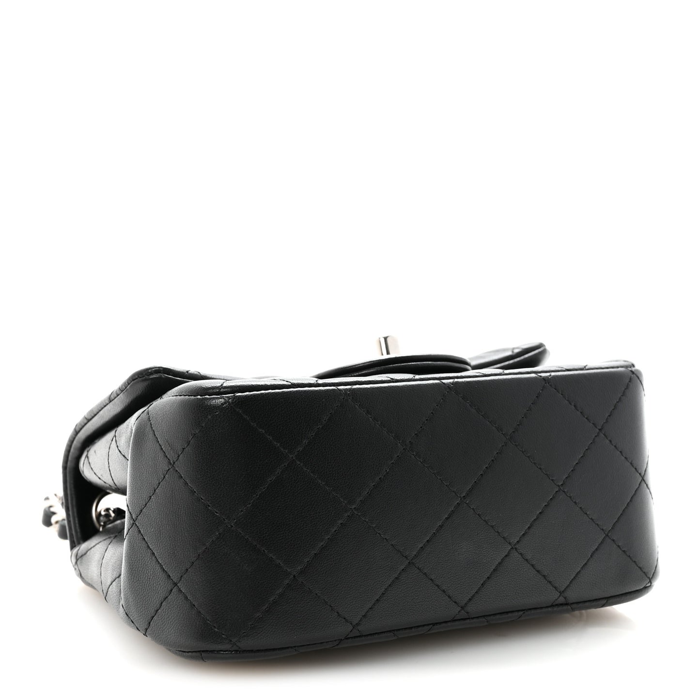 Lambskin Quilted Mini Square Flap Black