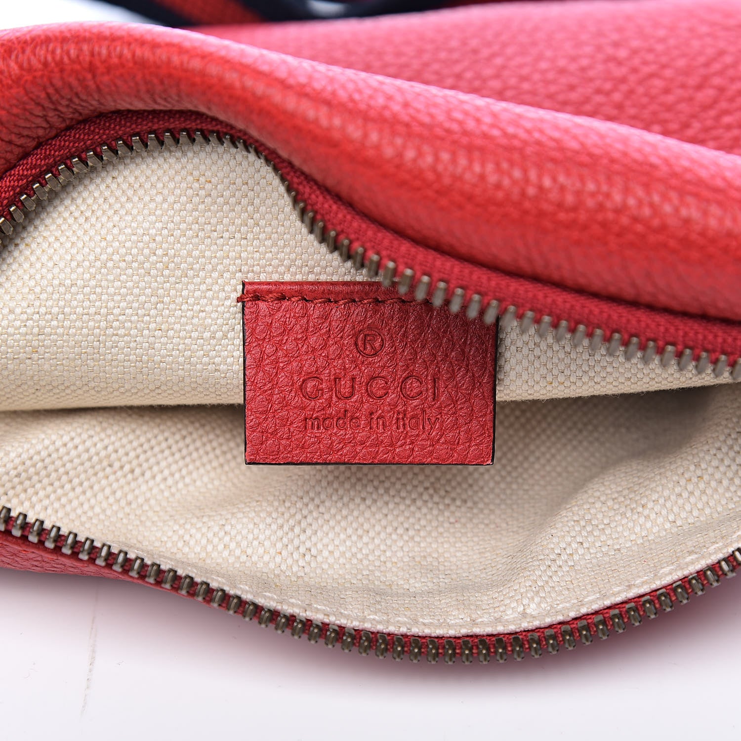 Gucci Grained Calfskin Small Logo Belt Bag Hibiscus Red 6 of 10