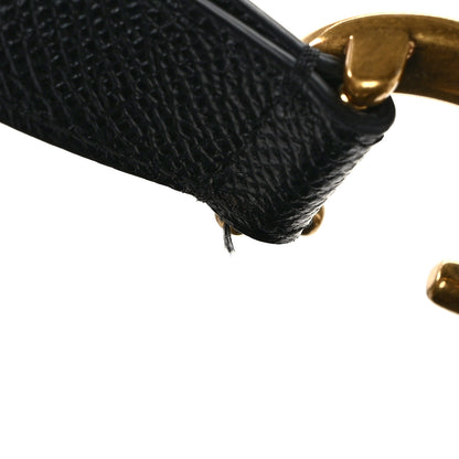 Christian Dior Grained Calfskin Saddle Bag With Strap Black 11 of 13