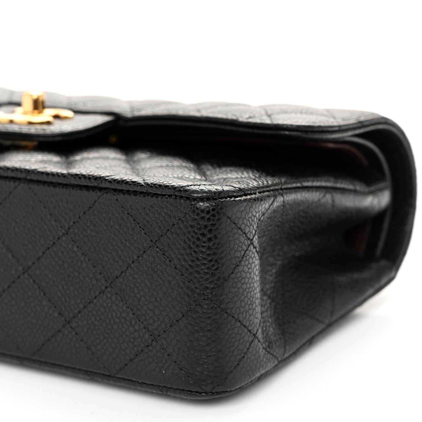 Caviar Quilted Small Double Flap Black