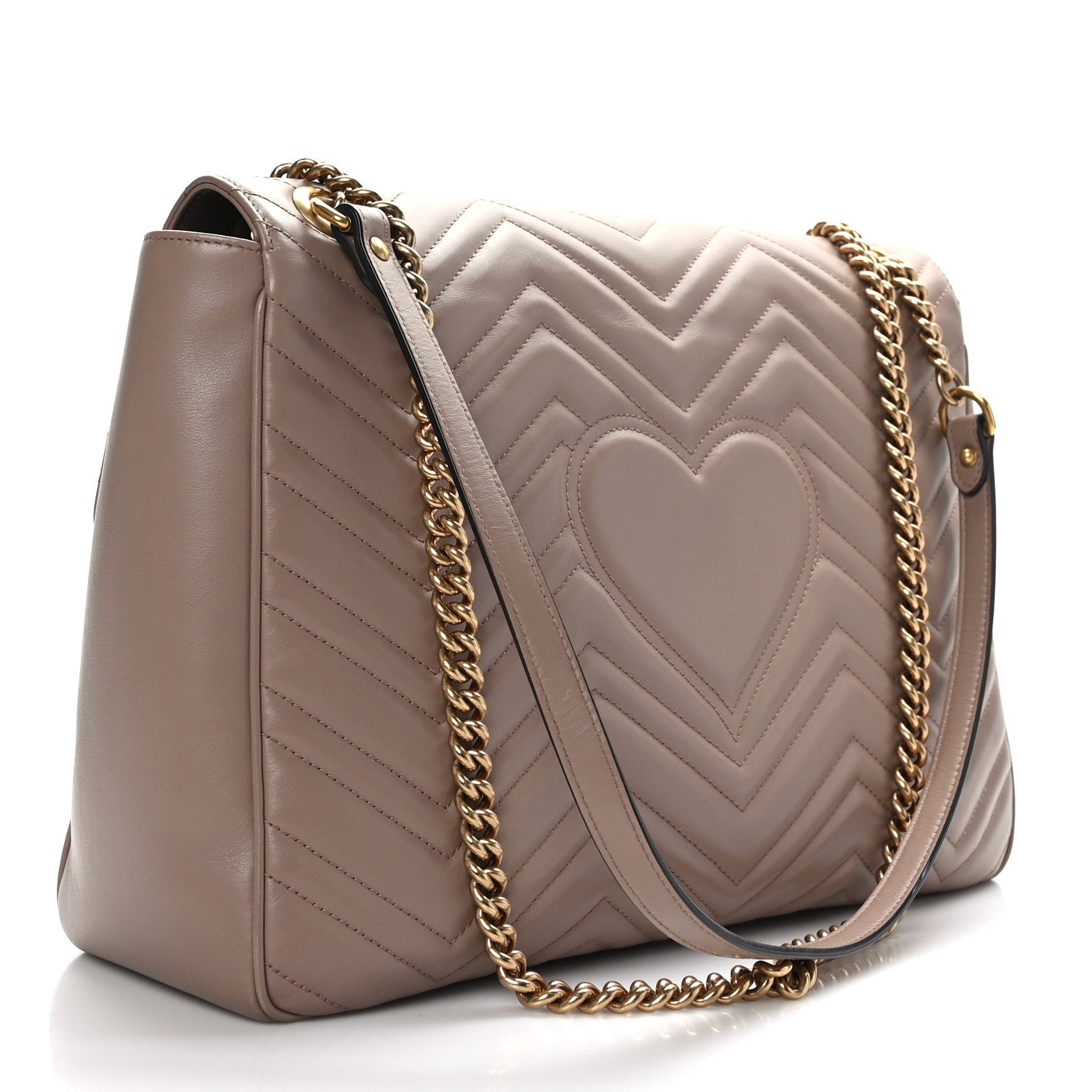 Gucci Calfskin Matelasse Large GG Marmont Shoulder Bag Porcelain Rose 3 of 9