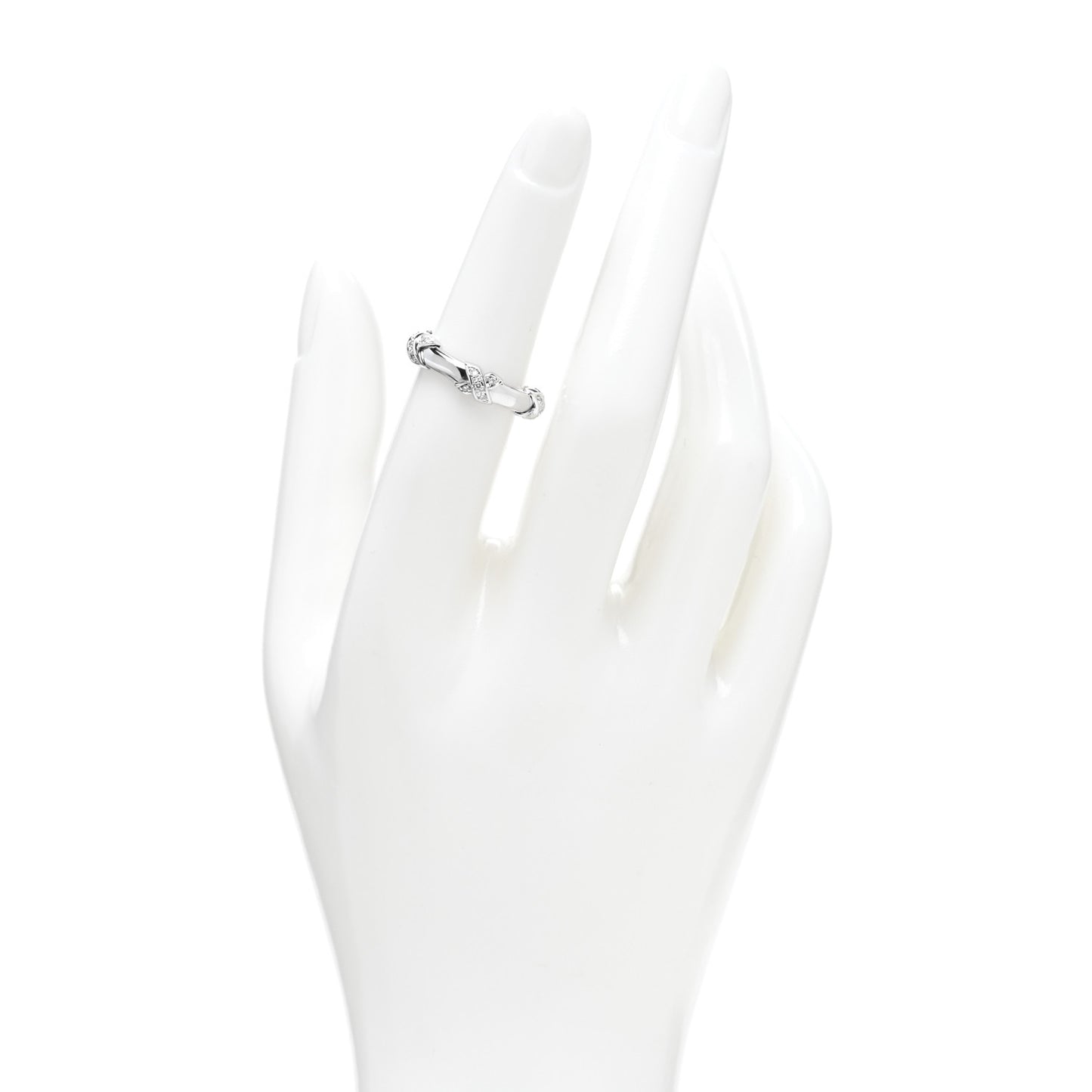 18K White Gold Diamond Signature X Ring 51 5.75