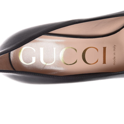 Gucci Nappa Removable Bow Elaisa Platform High Heel Pumps 36.5 Black 10 of 12