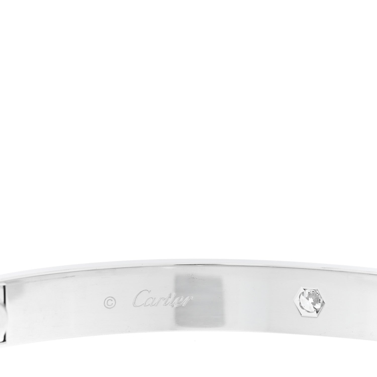 Cartier 18K White Gold 4 Diamond Love Bracelet 19 4 of 9