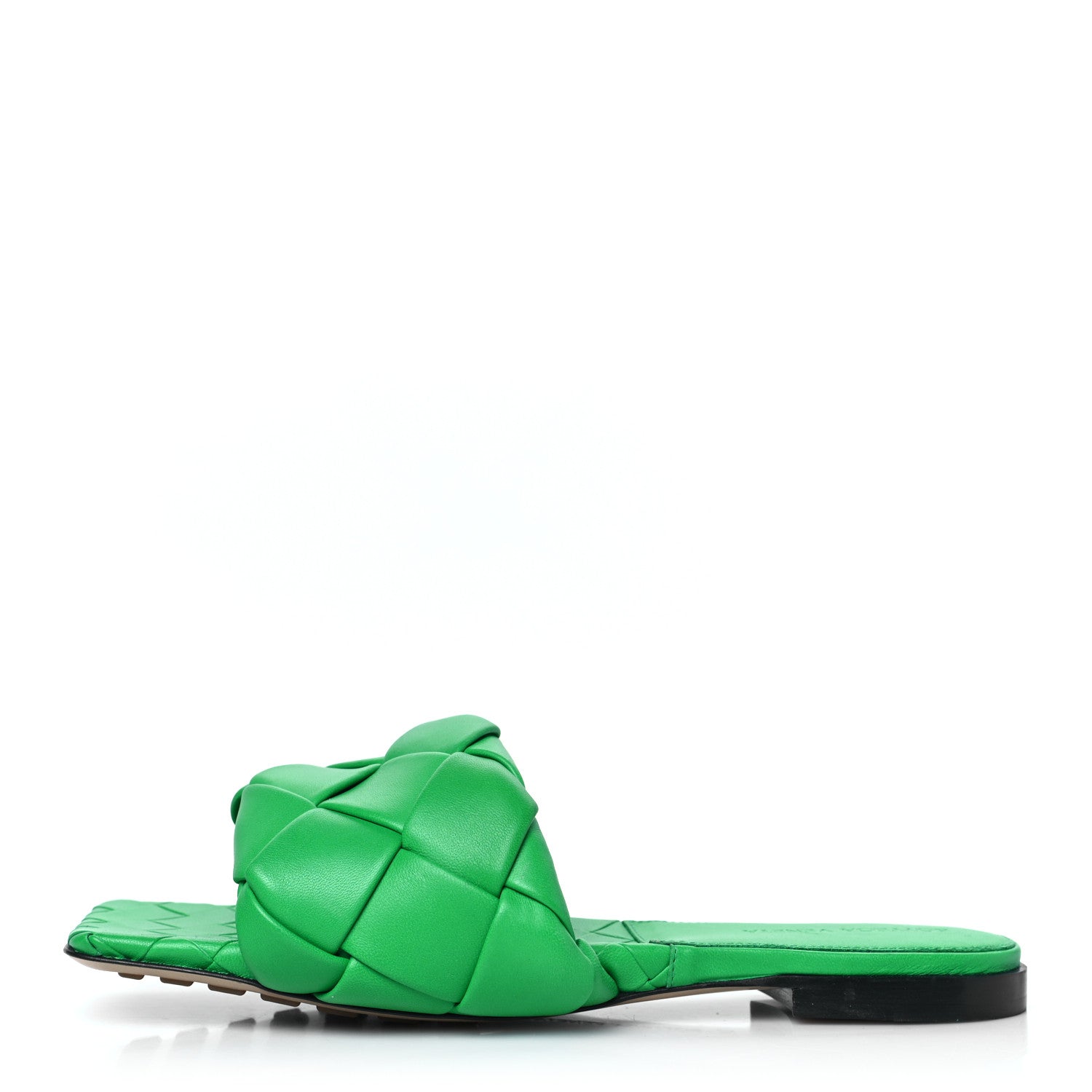 Bottega Veneta Nappa Maxi Intrecciato Lido Flat Sandals 38 Grass 1 of 8