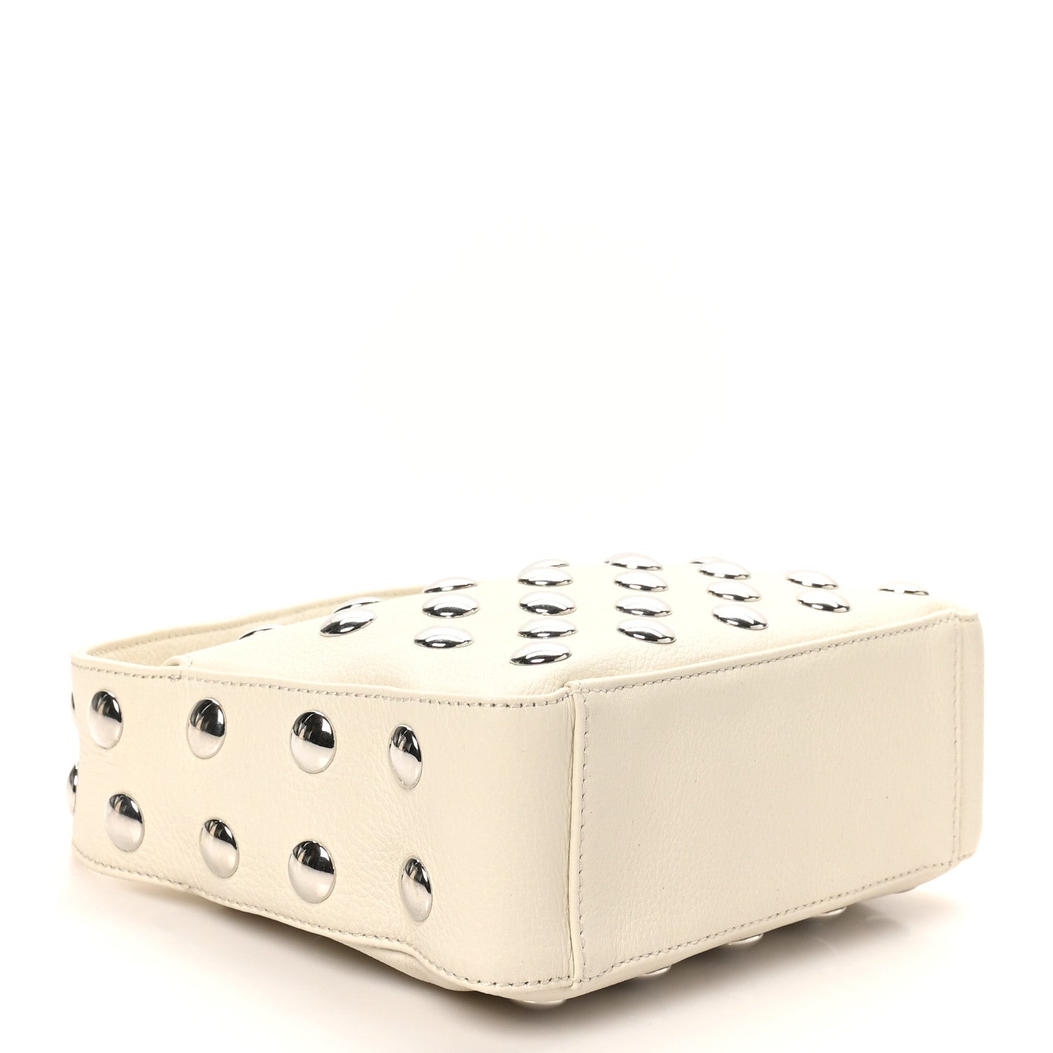 Khaite Pebbled Sport Calfskin Studded Small Elena White 4 of 9