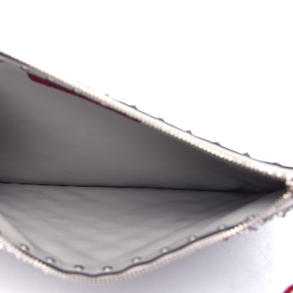 Valentino Garavani Glitter Rockstud Spike Zip Pouch Silver 5 of 6