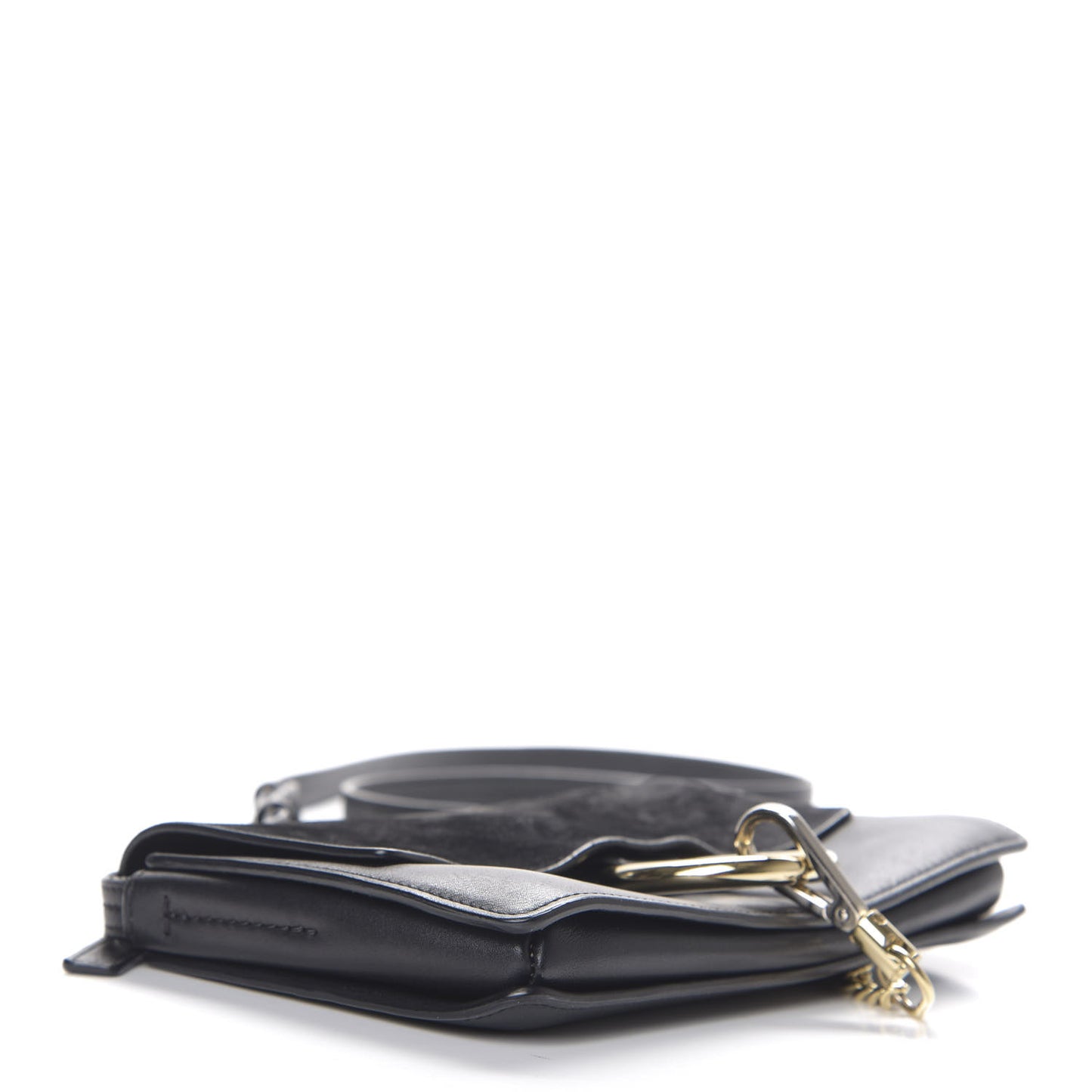 Suede Calfskin Small Faye Shoulder Bag Black