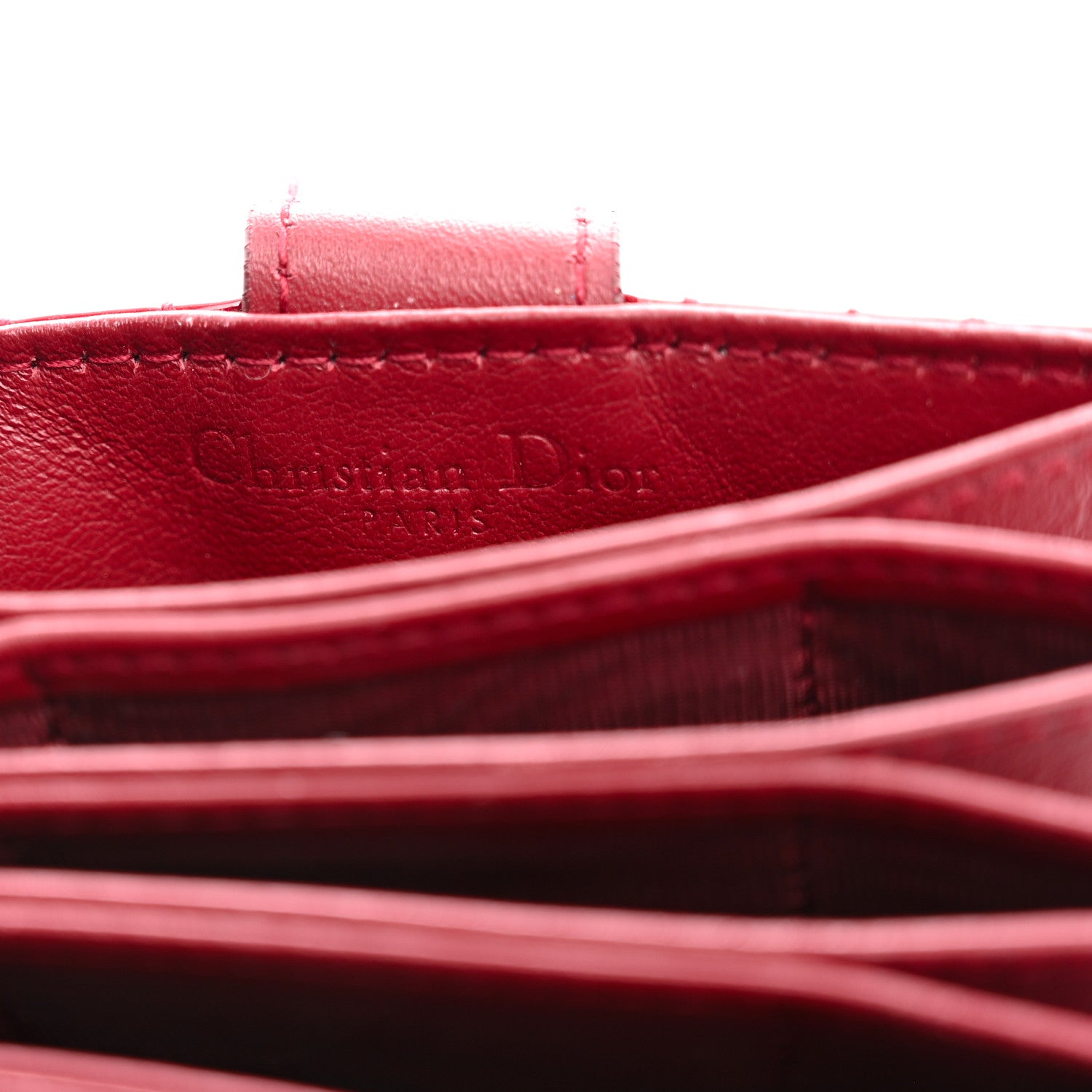 Christian Dior Patent Cannage Lady Dior 5-Gusset Card Holder Rouge 6 of 9