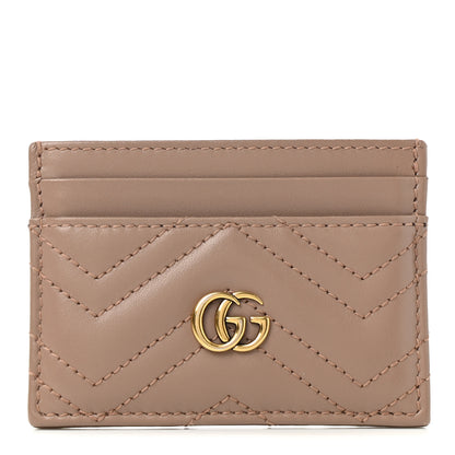 Gucci Calfskin Matelasse GG Marmont Card Holder Porcelain Rose 1 of 7