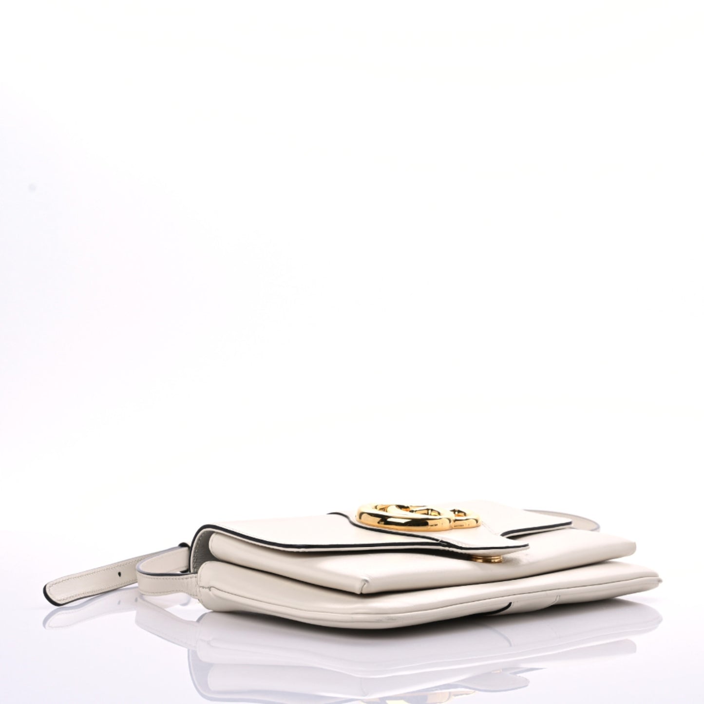 Calfskin Small Arli Flap Shoulder Bag Mystic White